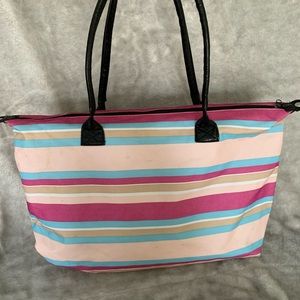 (5/25) Colorful Striped Beach Tote Bag